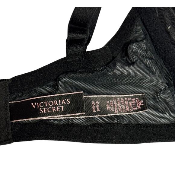 Victoria's Secret Very Sexy Black Shimmer Lace Push-Up Bra 34DDD - Picture 7 of 7